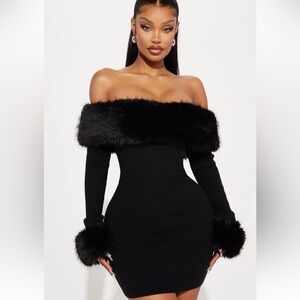 Fashion Nova Black Off-Shoulder Dress